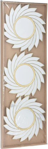 Zestaw 3 luster dekoracyjnych Rowley okrągłych w złotej ramie do przedpokoju na ścianę