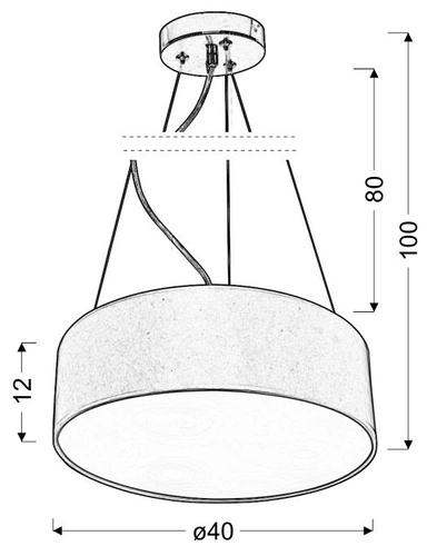 Lampa sufitowa Kioto 40 3x40W E27  kremowy
