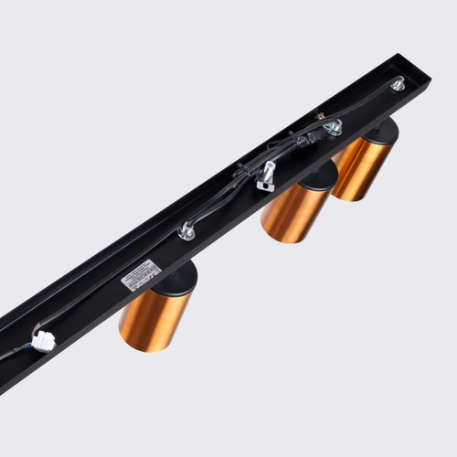 Plafon sufitowy nowoczesny WINX 6L czarny miedź regulowany do salonu i jadalni SOLLUX