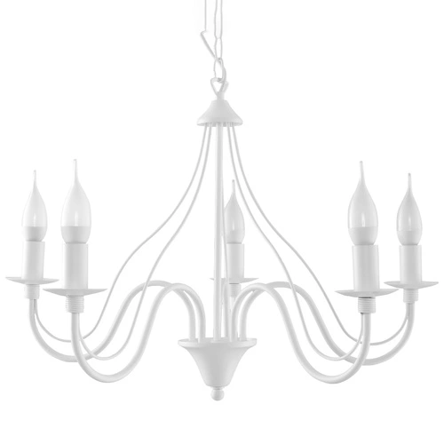 Żyrandol Minerwa biały 5-ramienny nowoczesny do salonu i jadalni lampa sufitowa