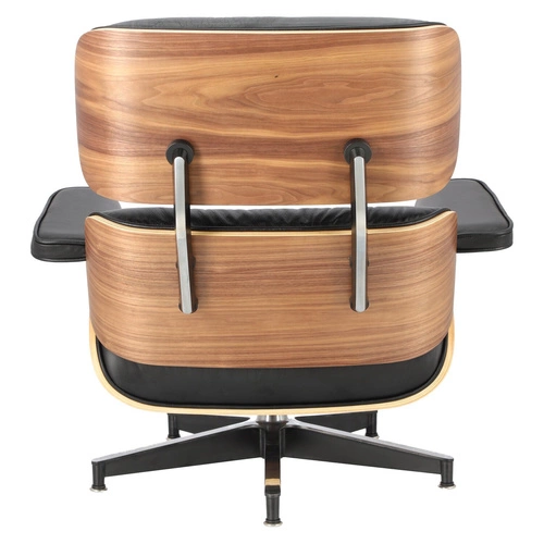 Fotel Vip Lounge Chair skórzany czarny obrotowy do salonu nowoczesny z podłokietnikami