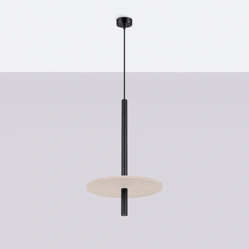 Lampa wisząca FELTRO 1 czarna beżowa nowoczesna do salonu i jadalni 30 cm