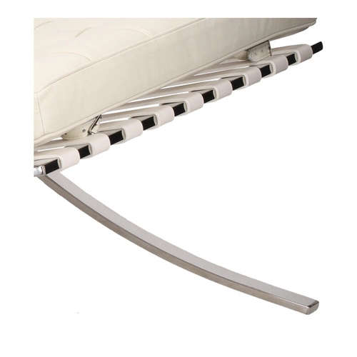 Fotel wypoczynkowy BA1 skóra naturalna biały inspirowany Barcelona nowoczesny do salonu