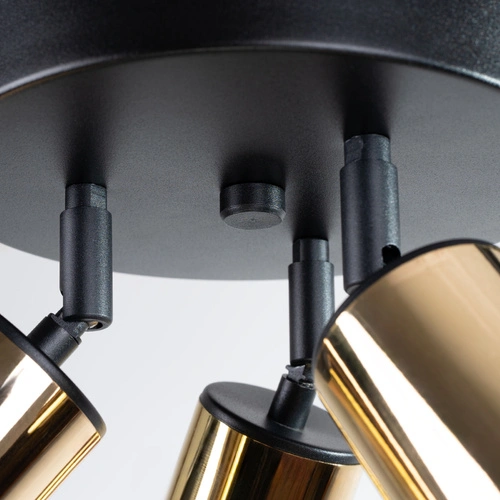 Plafon sufitowy WINX 3P czarny złoty nowoczesny do salonu i sypialni Sollux Lighting