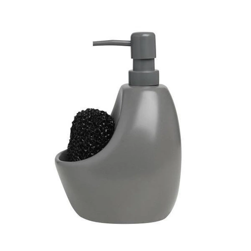 Dozownik na płyn do naczyń i gąbkę Joey Umbra szary ceramiczny do kuchni