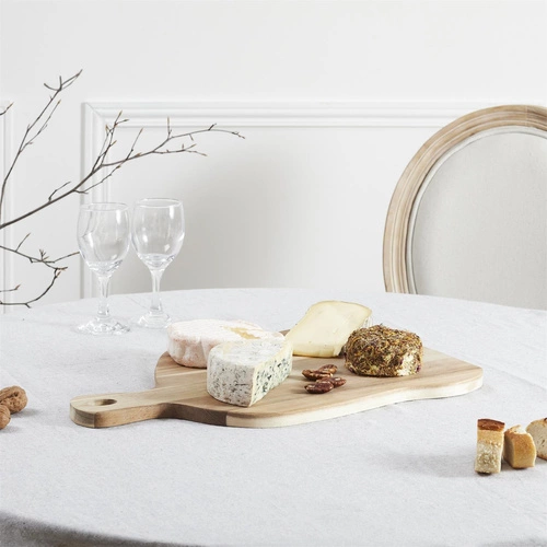 Intesi drewniana deska do krojenia z akacjowego drewna 45 cm do serwowania potraw