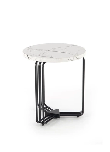 Stolik kawowy Lintica okrągły biały marmur nowoczesny loft do salonu Intesi 40 cm