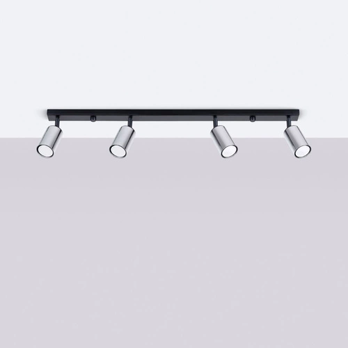 Plafon sufitowy WINX 4L czarny chrom nowoczesny do salonu kuchni sypialni jadalni SOLLUX