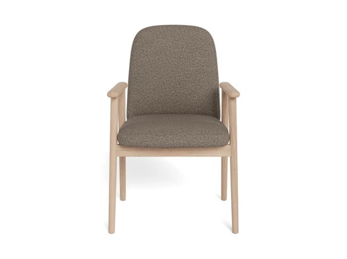 Krzesło Calvin Actona tapicerowane do jadalni skandynawskie z podłokietnikiem