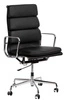 Fotel biurowy CH2191 PREMIUM inspirowany EA219 skóra czarna, chrom 