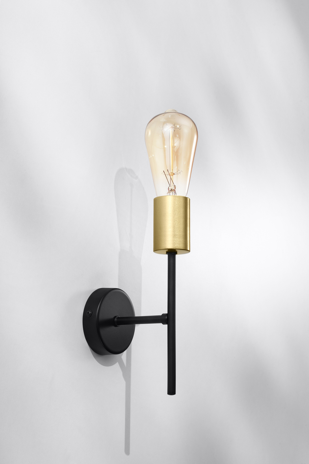 Kinkiet ścienny Crespilo czarny złoty nowoczesny metalowy LED do sypialni i salonu