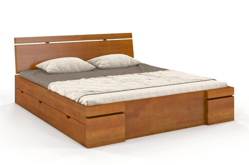 Łóżko drewniane Sparta Maxi 140x220 skandynawskie z 4 szufladami do sypialni personalizowane