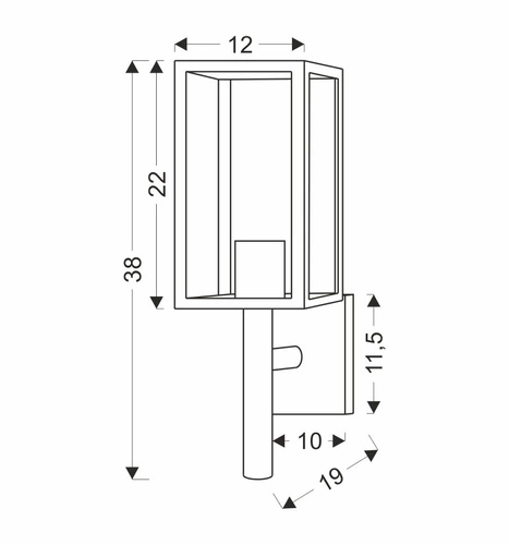 Kinkiet zewnętrzny Hosta nowoczesny czarny aluminiowy na taras lampa ścienna CANDELLUX