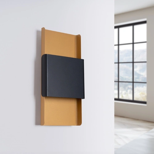 Kinkiet ścienny DURLIN nowoczesny złoty czarny metalowy do salonu i sypialni 40 cm SOLLUX