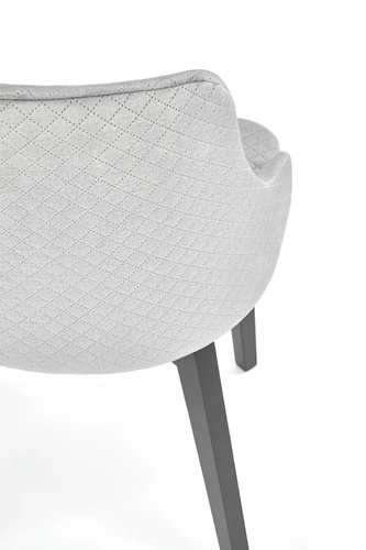 Krzesło tapicerowane welurowe Albe Intesi szare z podłokietnikami do jadalni i salonu