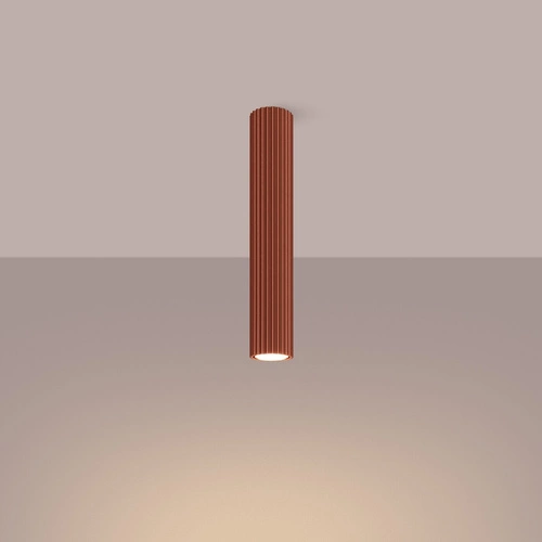 Plafon sufitowy KARBON 40 czerwony minimalistyczny do salonu i sypialni aluminium SOLLUX