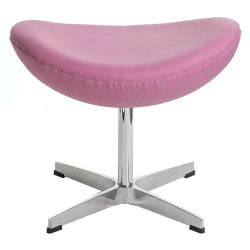 Podnóżek Jajo różowy kaszmir Premium D2.DESIGN obrotowy podnóżek tapicerowany do salonu glamour