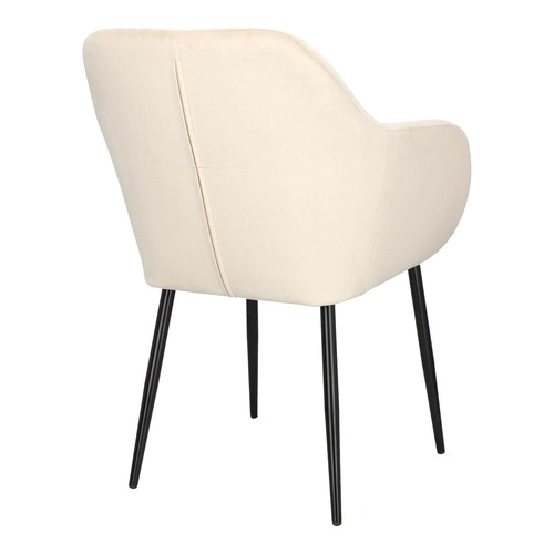 Krzesło tapicerowane welur Emilia Actona beżowe z podłokietnikami do jadalni nowoczesne