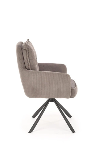 Fotel obrotowy Aldora Intesi szary sztruks nowoczesny do biura i salonu kompaktowy