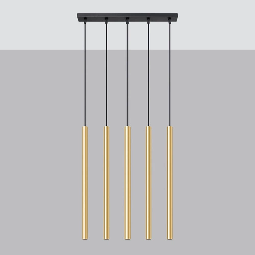 Lampa sufitowa Pastelo 5L nowoczesna złota regulowana do salonu i jadalni SOLLUX