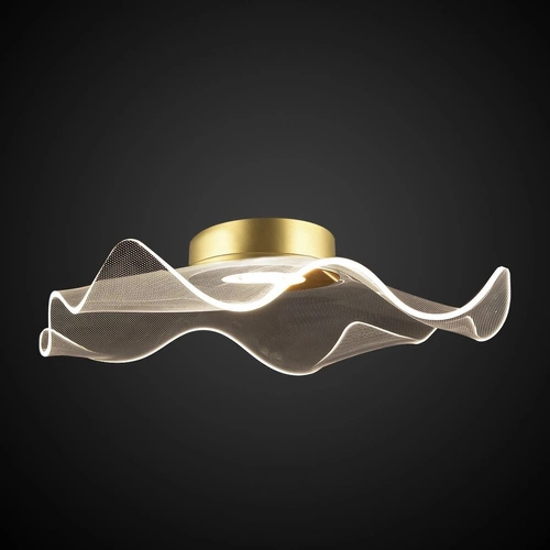 Plafon LED Velo no.2 nowoczesny złoty okrągły 50 cm do salonu i sypialni ALTAVOLA DESIGN