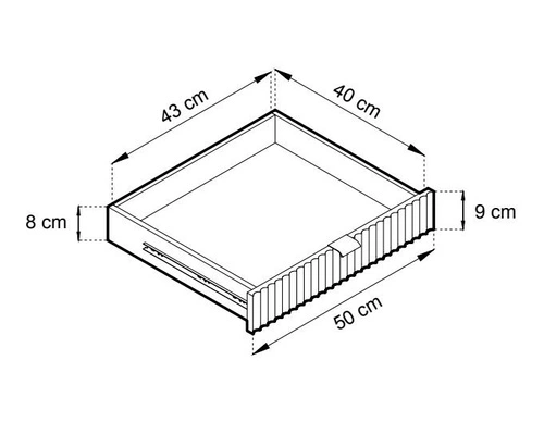 Toaletka Delicious czarna ryflowana z szufladami nowoczesna do sypialni 104 cm Intesi