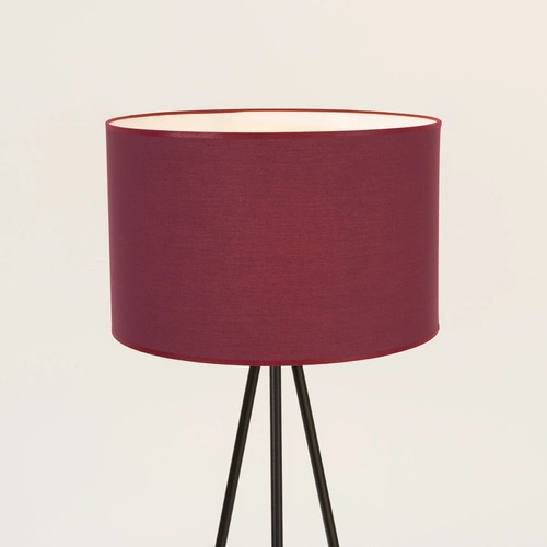 Lampa stojąca do salonu NEVIA burgund nowoczesna z abażurem na metalowej podstawie