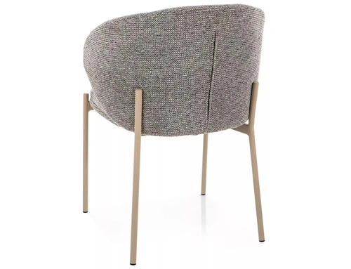 Krzesło Elsme szare tapicerowane z podłokietnikami do jadalni i salonu