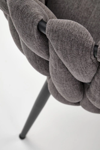 Krzesło tapicerowane Wendy welurowe do jadalni i salonu nowoczesne glamour szare Intesi