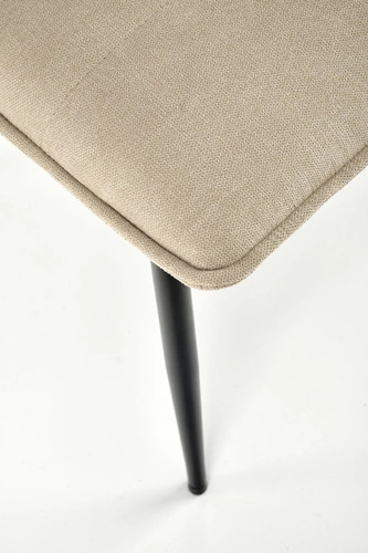 Krzesło tapicerowane Noelle Intesi beżowe do jadalni i salonu nowoczesne na czarnych nogach