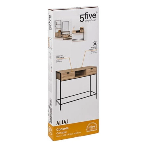 Zestaw mebli do salonu Aliaj naturalny/czarny