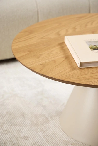 Actona Soli stolik kawowy okrągły 85 cm dąb kaszmir nowoczesny do salonu
