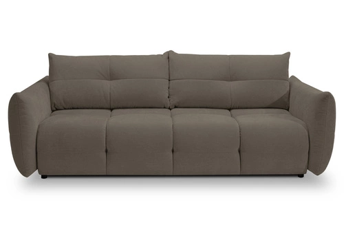 Sofa rozkładana Bode 3 osobowa z pojemnikiem do salonu brązowo-szara nowoczesna