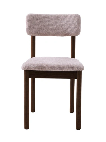 Krzesło do jadalni Canora tapicerowane piaskowe na dębowych nogach