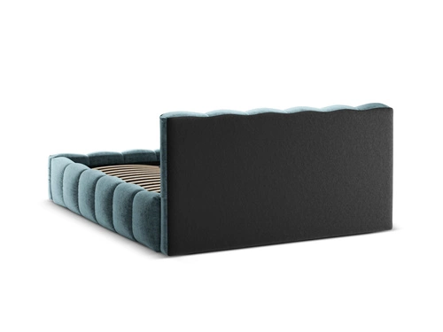 Łóżko tapicerowane Lupine 160x200 z pojemnikiem jasnoniebieskie do sypialni Micadoni Home