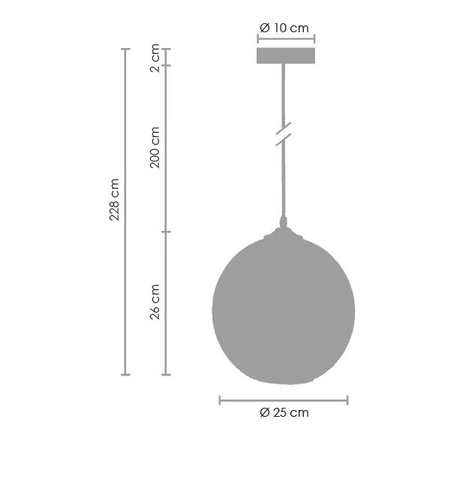 Lampa wisząca kula LOVE BOMB szklana szara regulowana do salonu i nad stół 25 cm Step into Design