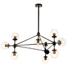 Lampa wisząca ASTRIFERO-10 transparentno  czarna 90 cm