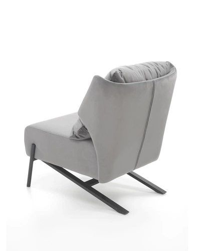 Fotel wypoczynkowy Varis szary welur skandynawski do salonu Intesi elegancki i komfortowy