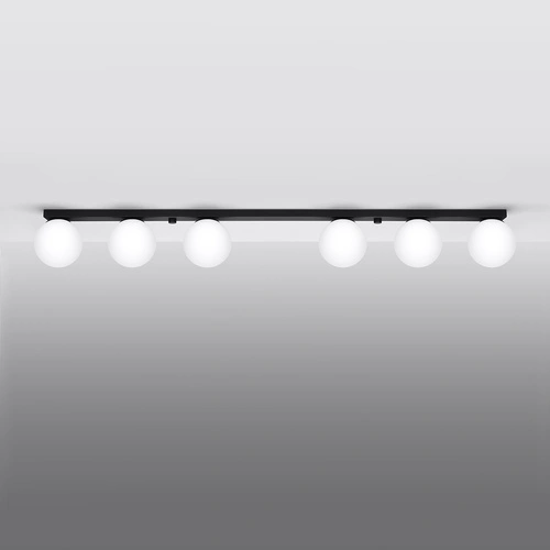 Plafon sufitowy YOLI 6 czarny nowoczesny metalowy do salonu lub sypialni SOLLUX