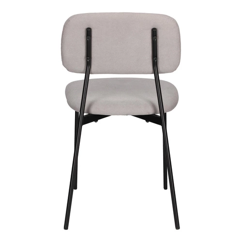 Krzesło tapicerowane Esther szare jasne do jadalni nowoczesne skandynawskie na metalowych nogach