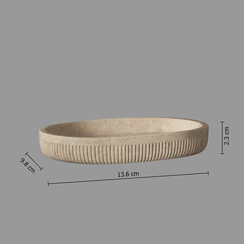 Mydelniczka ceramiczna Onyx beżowa do łazienki nowoczesna owalna 5five simply smart