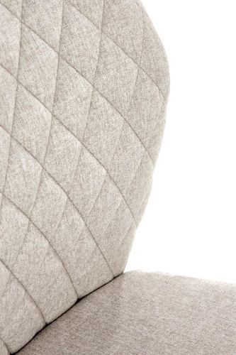 Krzesło tapicerowane Honorine beżowe do jadalni nowoczesne z czarnymi nogami Intesi