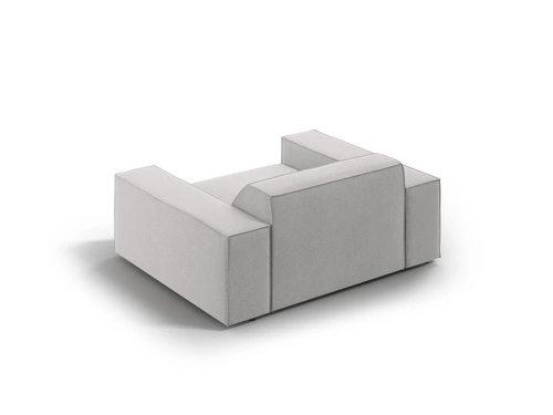 Fotel kubełkowy Jodie Light Grey do salonu nowoczesny welur z podłokietnikami BESO LUX