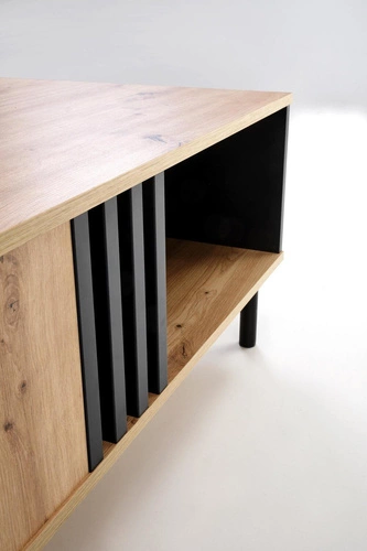 Stolik kawowy Zarak prostokątny dębowy z szufladą loftowy 100x60 cm do salonu Intesi