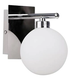 Kinkiet Raisa lampa chromowy 1x40W G9 klosz biały