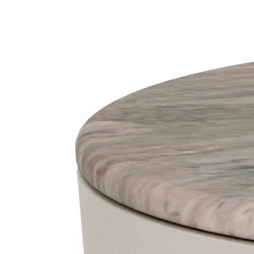 Stolik kawowy Cangas okrągły 45 cm szary marmur nowoczesny do salonu