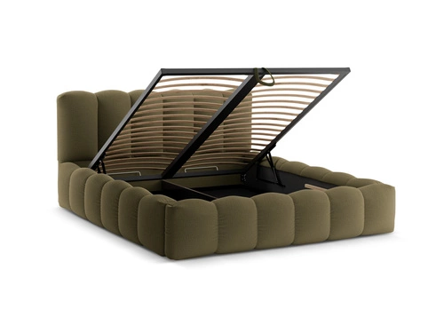 Łóżko tapicerowane Lupine 180x200 zielone z pojemnikiem nowoczesne do sypialni