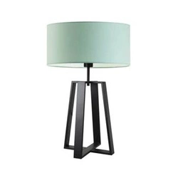 Lampka nocna do sypialni Thor nowoczesna z miętowym abażurem na czarnym stelażu LYSNE 61 cm