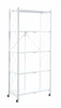 Regał metalowy na kółkach Kingsley biały loftowy do garderoby, sypialni i przedpokoju 158 cm