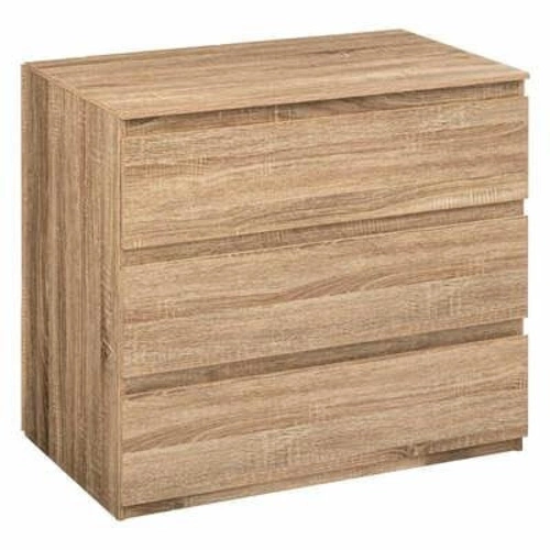 Komoda Dolo z 3 szufladami na nóżkach, nowoczesna komoda do salonu i sypialni, naturalna 73 cm